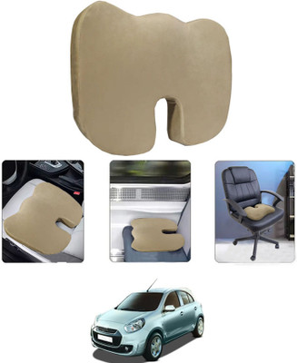 MATIES Leather Seating Pad For  Renault Pulse(All Vehicle, Wheel Chair, Office, Travel, Home, Study Table Black Beige)