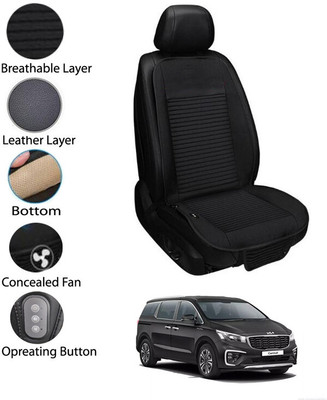 MATIES Leather Seating Pad For  Kia Universal For Car(Front Seat Black)