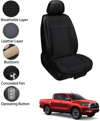 MATIES Leather Seating Pad For  Toyota Universal For Car(Front Seat Black)