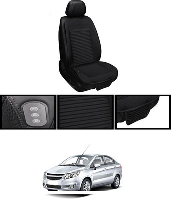 RKPSP Leather Seating Pad For  Chevrolet Sail(Front, Back Black)