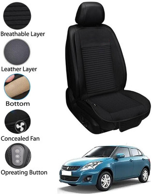 AYW Leather Seating Pad For  Maruti Suzuki Swift Dzire(Front Seat Black)