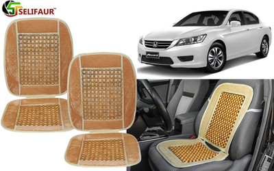 HANSHIKA ENTERPRISES Velvet, Wooden Bead Seating Pad For  Honda Accord(Front Seats, Back Seats, Office Chair Beige)