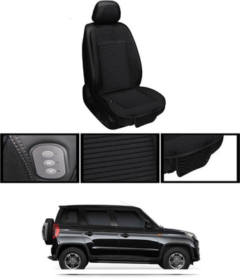 RKPSP Leather Seating Pad For  MAHINDRA Universal For Car(Front, Back Black)