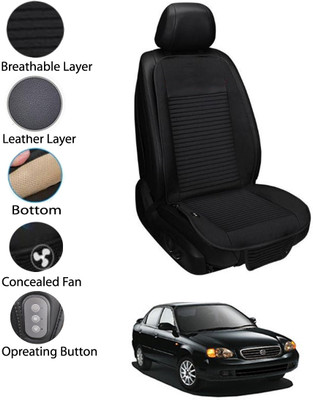 MATIES Leather Seating Pad For  Maruti Suzuki Baleno(Front Seat Black)