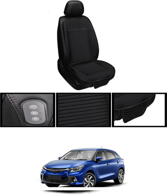 RKPSP Leather Seating Pad For  Toyota Universal For Car(Front, Back Black)