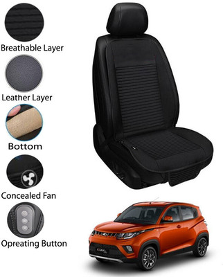 AYW Leather Seating Pad For  MAHINDRA Universal For Car(Front Seat Black)