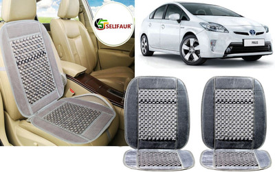 HANSHIKA ENTERPRISES Velvet, Wooden Bead Seating Pad For  Toyota Prius(Front Seats, Back Seats, Office Chair Grey)