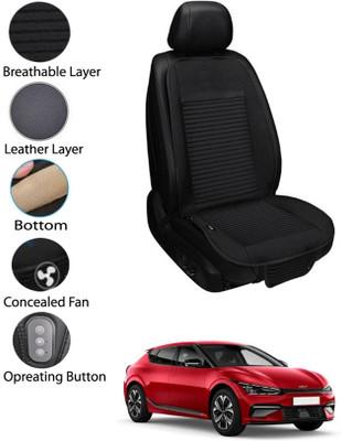 MATIES Leather Seating Pad For  Kia Universal For Car(Front Seat Black)