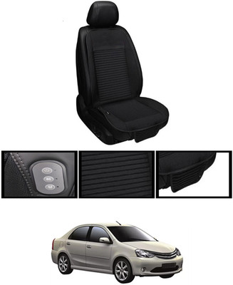 MSNP Leather Seating Pad For  Toyota Etios Cross(Front seats, Black Seat Black)