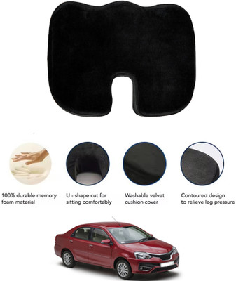 MATIES Cushion Seating Pad For  Toyota Etios(All Vehicle, Wheel Chair, Office, Travel, Home, Study Table Black)