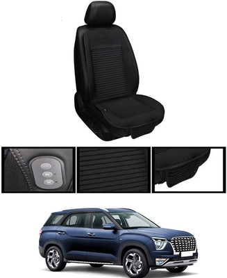 MSNP Leather Seating Pad For  HYUNDAI Universal For Car(Front seats, Black Seat Black)