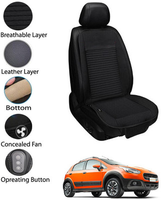 AYW Leather Seating Pad For  Fiat Avventura(Front Seat Black)