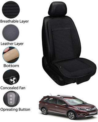 AYW Leather Seating Pad For  Honda Universal For Car(Front Seat Black)
