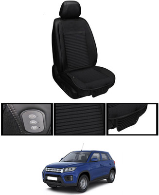 MSNP Leather Seating Pad For  Maruti Suzuki Universal For Car(Front seats, Black Seat Black)