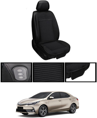 MSNP Leather Seating Pad For  Toyota Altis(Front seats, Black Seat Black)