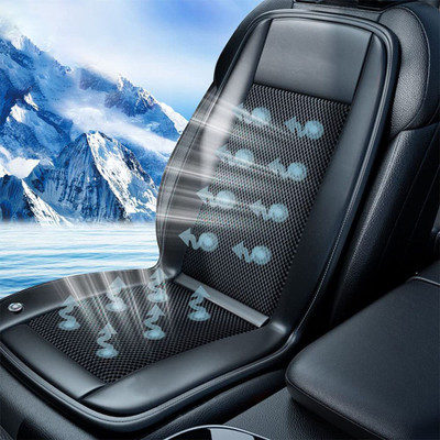Riggear Leather Seating Pad For  Universal For Car(Cooling Car Seat Cushion/Ventilated Seat Cover, 10 Inbuilt Fans, 3 Speed Control Black)