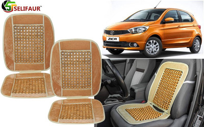 HANSHIKA ENTERPRISES Velvet, Wooden Bead Seating Pad For  Tata Zica(Front Seats, Back Seats, Office Chair Beige)