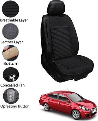 MATIES Leather Seating Pad For  Renault Scala(Front Seat Black)
