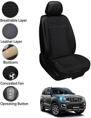 AYW Leather Seating Pad For  MAHINDRA Universal For Car(Front Seat Black)