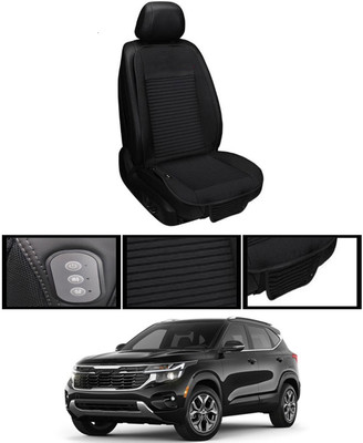 MSNP Leather Seating Pad For  Kia Universal For Car(Front seats, Black Seat Black)