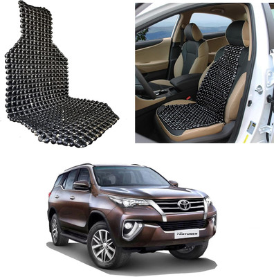 Oshotto Wooden Bead Seating Pad For  Toyota Fortuner(Front Seats Black)