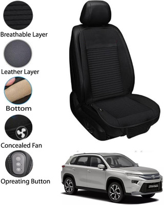 MATIES Leather Seating Pad For  Toyota Universal For Car(Front Seat Black)