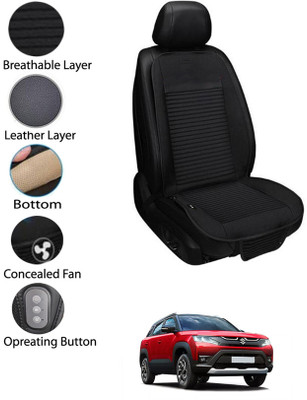 MATIES Leather Seating Pad For  Maruti Universal For Car(Front Seat Black)