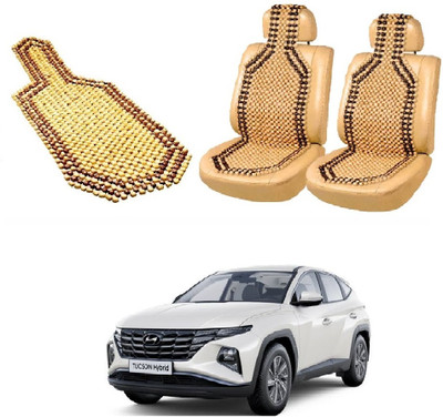 ROSHNEER ENTERPRISES Wooden Bead Seating Pad For  HYUNDAI Tucson(TUCSON Beige)