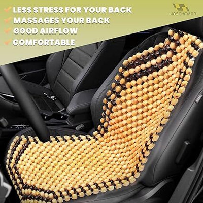 ROSHNEER ENTERPRISES Wooden Bead Seating Pad For  HYUNDAI Creta(CRETA NEW OLD Beige)