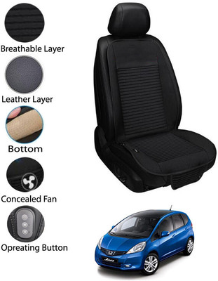 AYW Leather Seating Pad For  Honda Jazz(Front Seat Black)