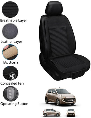 AYW Leather Seating Pad For  HYUNDAI Santro(Front Seat Black)