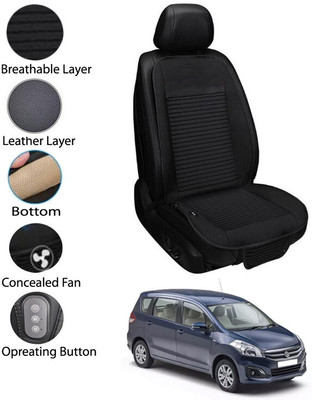 MATIES Leather Seating Pad For  Maruti Suzuki Ertiga(Front Seat Black)