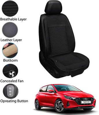 MATIES Leather Seating Pad For  HYUNDAI Universal For Car(Front Seat Black)