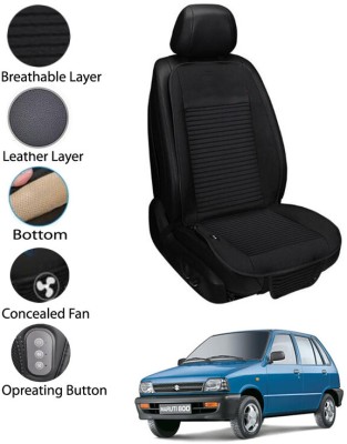 MATIES Leather Seating Pad For  Maruti Suzuki 800(Front Seat Black)