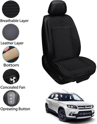 MATIES Leather Seating Pad For  Maruti Suzuki Universal For Car(Front Seat Black)