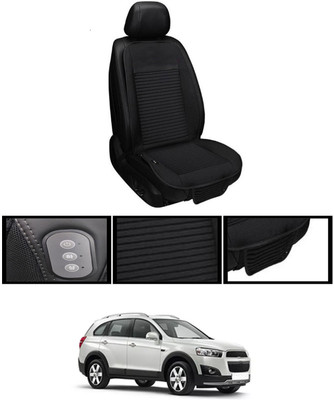 MSNP Leather Seating Pad For  Chevrolet Captiva(Front seats, Black Seat Black)