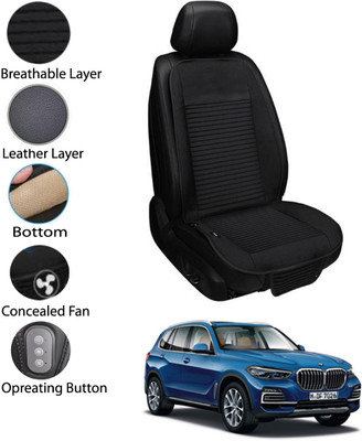 MATIES Leather Seating Pad For  BMW Universal For Car(Front Seat Black)