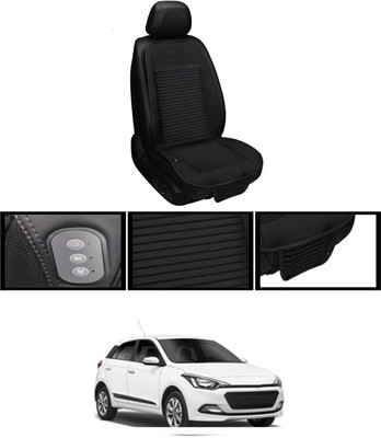 RKPSP Leather Seating Pad For  HYUNDAI Elite i20(Front, Back Black)