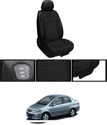 RKPSP Leather Seating Pad For  Honda City ZX(Front, Back Black)