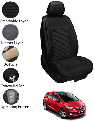 AYW Leather Seating Pad For  Honda Jazz(Front Seat Black)