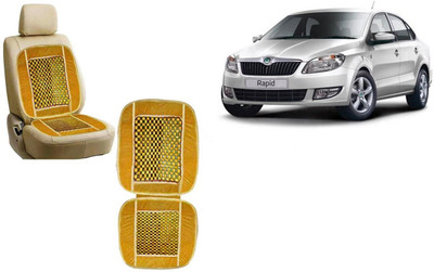 HANSHIKA ENTERPRISES Wooden Bead, Velvet Seating Pad For  Skoda Rapid(Car, Home and Office Yellow)