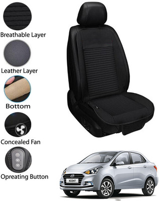 MATIES Leather Seating Pad For  HYUNDAI Universal For Car(Front Seat Black)