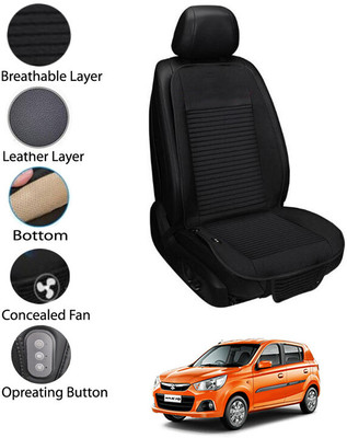MATIES Leather Seating Pad For  Maruti Suzuki Alto K10(Front Seat Black)
