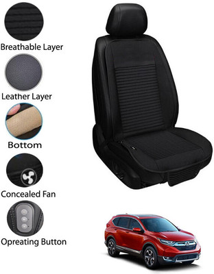 MATIES Leather Seating Pad For  Honda Universal For Car(Front Seat Black)