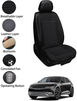 MATIES Leather Seating Pad For  HYUNDAI Universal For Car(Front Seat Black)