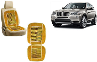 HANSHIKA ENTERPRISES Wooden Bead, Velvet Seating Pad For  BMW X3(Car, Home and Office Yellow)
