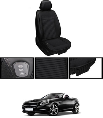 RKPSP Leather Seating Pad For  Mercedes Benz Universal For Car(Front, Back Black)