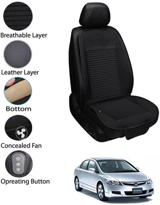 AYW Leather Seating Pad For  Honda Civic(Front Seat Black)
