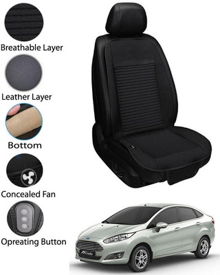 AYW Leather Seating Pad For  Ford Fiesta(Front Seat Black)