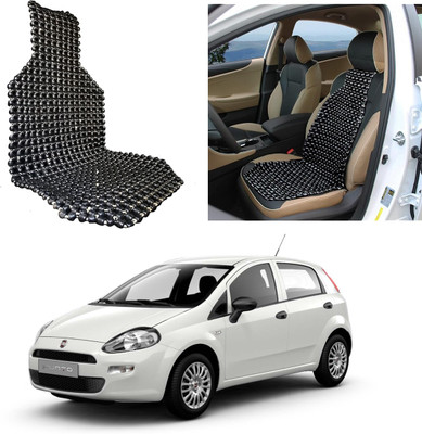 Oshotto Wooden Bead Seating Pad For  Fiat Punto(Front Seats Black)
